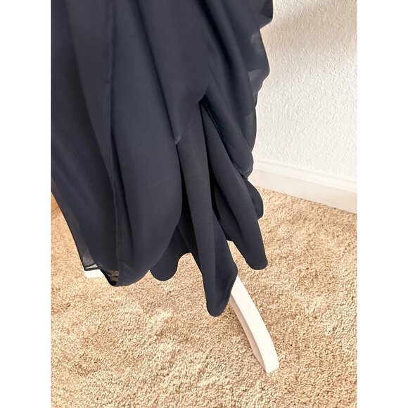 X by Xscape Women Floor Length Navy Blue Evening Gown US 4 Whimsygoth 90s Y2K - Picture 11 of 16